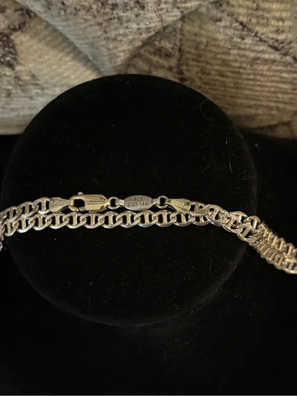 Vintage Piercing Pagoda PGDA 925 Sterling Silver 2/25 14K Gold Bracelet/Anklet